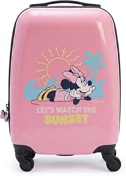 Disney Minnie Mouse 16" Kids Hard Shell Trolley Luggage Suitcase – Pink ABS + PC UV Print Carry-On with 360° Spinner Wheels on Amazon - Best Deal Finder