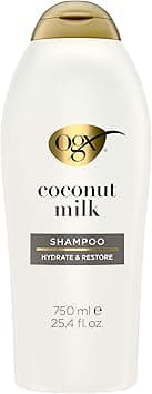 OGX Nourishing Coconut Milk Shampoo for Strong, Healthy Hair - With Coconut Oil, Egg White Protein, Sulfate & Paraben-Free - 25.4 fl oz on Amazon.ae - Price Tracker