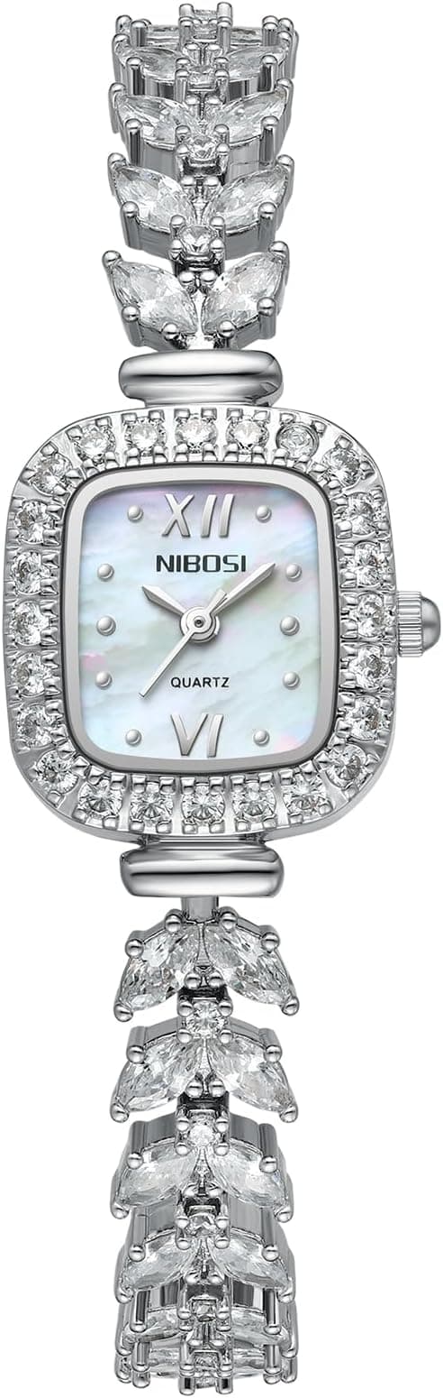 NIBOSI Women's Watch Analog Quartz Diamond Dial Wrist Watch for Ladies Luxury Silver Strap Dress Watch Girl Jewelry Bracelet on Amazon.ae - Price Tracker