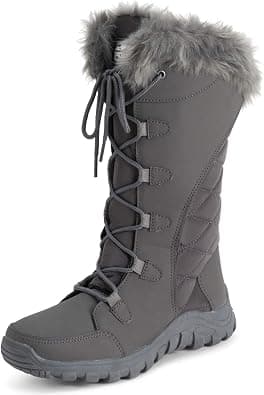 Polar Womens Quilted Faux Fur Cuff Winter Duck Rubber Sole Durable Snow Rain Outdoor Boots on Amazon.ae - Price Tracker
