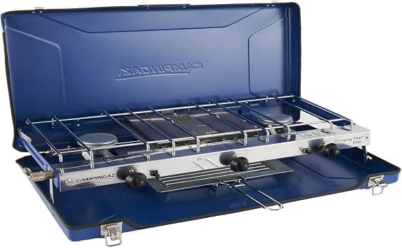 Campingaz Chef Folding Double Burner Stove and Grill, compact gas cooker for camping or festivals, Blue on Amazon.ae - Price Tracker