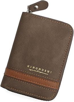 Premium Leather Wallet with Zipper, Unisex Genuine Leather Wallet for Men & Women, Compact Card & Cash Holder, Ideal for Travel, Everyday Use & Gift Giving (Dark Brown with Tan Accent) on Amazon.ae - Price Tracker