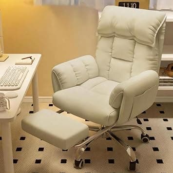 Office chair with telescopic footrest, computer chair with headrest, featuring tilt function, height adjustment, and 360° swivel, ideal for home offices on Amazon.ae - Price Tracker