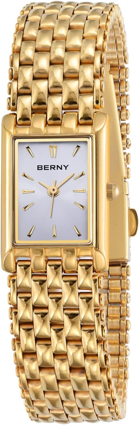 BERNY Gold Watches for Women Updated Ladies Quartz Wrist Watches Stainless Steel Band Womens Small Gold Watch Luxury Casual Fashion Bracelet Tools Included on Amazon.ae - Price Tracker