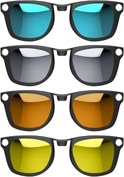 4Pcs Polarized Clip for Ray-Ban Meta Wayfarer & Gen 2 (RW4006/RW4012, M,50-22), Discoloration Clip for Meta Wayfarer Gen 2 UV Protection, Smart Glasses Polarized Lens Set (Blue+Silver+Orange+Yellow) على Amazon.ae - متتبع الأسعار