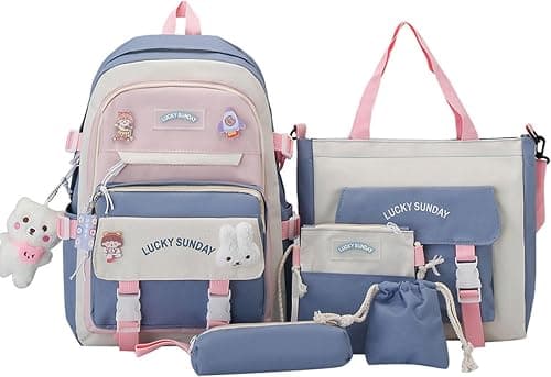 VUCATIN Backpack Set for Teen Girls, 5PCS School Bookbag Combo Set with Pencil Case, Back to School Supplies on Amazon.ae - Price Tracker