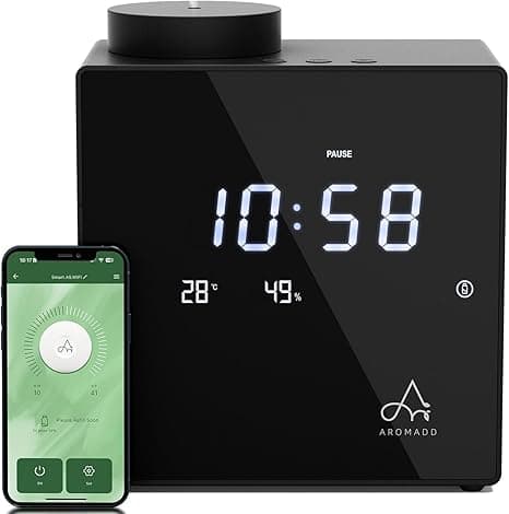 2026 Smart Waterless Diffuser, 2000 Sq.Ft Cold Air Scent Machine with Clock & Environmental Display | 7 Fragrance Levels, 9 Timer Settings, Hotel Collection Diffuser for Home & Large Rooms (Jet Black) on Amazon.ae - Price Tracker