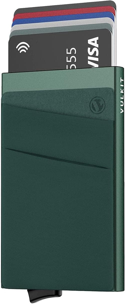 VULKIT Card Holder with Money Pocket Pop Up Wallet RFID Blocking Slim Metal Bank Card Case Holds on Amazon.ae - Price Tracker