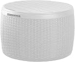 Keter Circa 37 Gallon Resin Deck Box Stool, All-Weather Outdoor Storage Seat with Rattan-Look Finish, Durable Patio Storage Bench for Cushions, Garden Tools, Pool Accessories - متتبع أسعار Amazon.sa