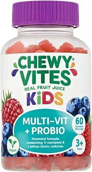 Chewy Vites Kids | Multi-Vit & Probio 60 Gummy Vitamins | 11 Essential Nutrients| 1 Billion Cultures |2 Months Supply | Real Fruit Juice | Vegan | 3 Year+ on Amazon.ae - Price Tracker