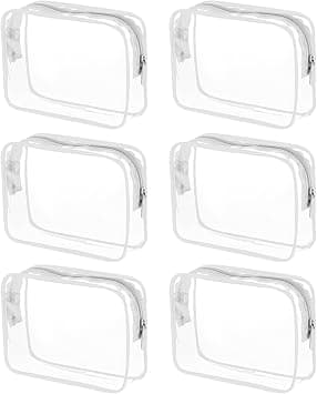 Tergy 6 Packs Clear Cosmetics Bags for Women Men Waterproof Toiletry Bags PVC Makeup Bags Organizer Case with Zipper for Travel Bathroom (6 White Colors) on Amazon - Best Deal Finder
