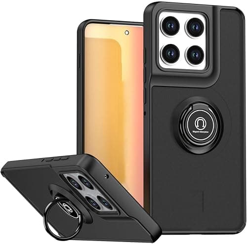 UPLAI Case for Motorola Moto G77 5G, Ultra Thin Shockproof Cover with Magnetic Ring Holder, Premium PC + TPU Bumper Stylish Translucent Frosted Cover.(Black) on Amazon.ae - Price Tracker