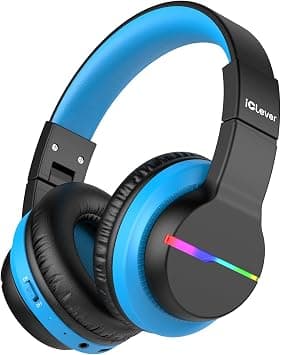 iClever Bluetooth Kids Headphones, BTH12 Colorful LED Lights Kids Wireless Headphones Over Ear with 74/85dBA Volume Limited, 85H Playtime, Bluetooth 5.2, Built-in Mic for School/Tablet/PC, Black on Amazon.ae - Price Tracker