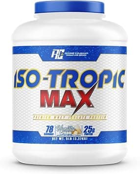 Ronnie Coleman Signature Series Whey Isolate Protein Powder, Pre Workout Shake Mix for Lean Muscle Mass & Post Workout Recovery, For Women & Men, Iso-Tropic Max, Vanilla Cream Flavor, 5 lbs on Amazon.ae - Price Tracker