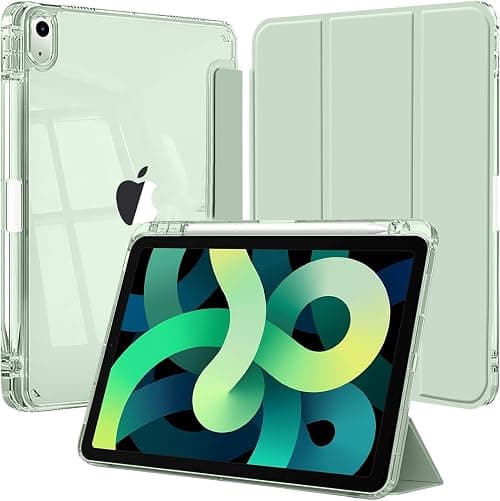 Case for iPad Air 11 Inch M4/M3/M2 (2026/2025/2024), iPad Air 5th/4th (2022/2020) with Pencil Holder, Clear Transparent Back Slim Stand Shockproof Tablet Cover, Green on Amazon.ae - Price Tracker