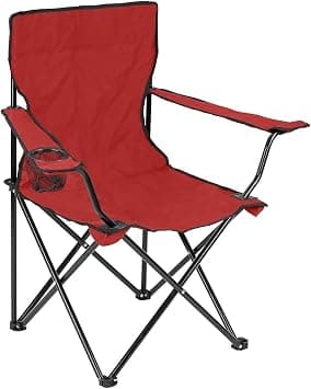 ECVV Folding Camping Chair | Portable Beach Chair with Cup Holder | With Carry Bag | For Fishing, Camping, Picnic, BBQ, Beach & Other Outdoor Activities (Red) on Amazon.ae - Price Tracker