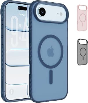 Belkin SheerForce Grip MagSafe Compatible iPhone 17 Pro Max Case with Slim Design & Anti-Slip Side Lines - Magnetic, Transparent, & Shockproof Protective iPhone Case - Blue على Amazon.ae - متتبع الأسعار