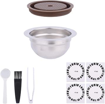 Reusable Pods for Nespresso, Stainless Steel Reusable Refillable Capsule with Silicone Cover for Home Commercial Use Compatible with Nespresso Vertuo Next/Vertuo POP on Amazon.ae - Price Tracker