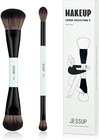 Jessup Makeup Brushes 2pcs Double Sided Foundation Brush Contour Brush Dual Ended Eye Blending Brush, Multi-functional Cosmetic Brush Bright Cyan T502 on Amazon.ae - Price Tracker