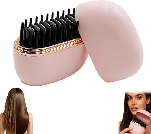 Glambrush Mini Hair Straightener, 2-in-1 Mini Cordless Hair Straightener Comb, Anti Scald Shell, 3-Speed Temperature Control,Mini Straightener,Lightweight Travel Straighteners Brush for Women (Pink) على Amazon.ae - متتبع الأسعار