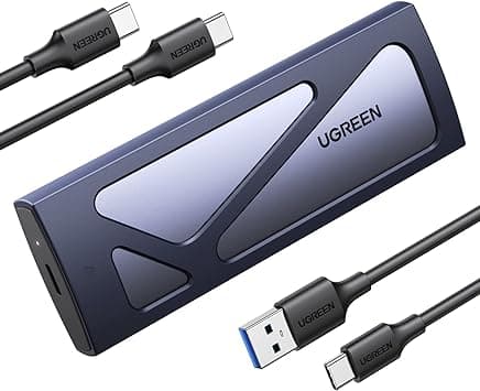 UGREEN M.2 NVMe Enclosure SSD Adapter 10Gbps USB C 3.2 Gen2 Silver | Tool-Free External Enclosure NVMe PCI-E Reader SSD External USB Adapter Supports M/B&M Keys Size 2230/2242/2260/2280 SSDs على Amazon.ae - متتبع الأسعار