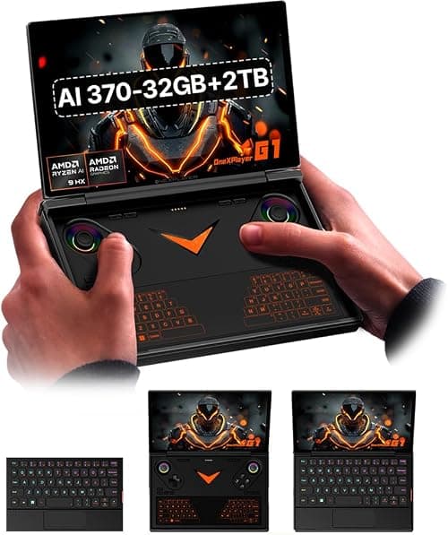 ONEXPLAEYR G1 2-in-1 Handheld Gaming PC & Laptop - AMD Ryzen AI 9 HX 370-32GB+2TB, 8.8" 2.5K 144Hz Touch, Up to 8H Battery Life, Win11, Detachable RGB Keyboard, Hall Joystick, WiFi 6E, for Travel على Amazon.ae - متتبع الأسعار