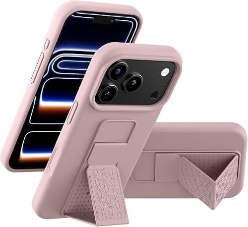 iPhone 17 Pro Case, Kickstand Finger Grip Cover for iPhone 17 Pro, Car Magnetic Multi Stand Soft Silicone Phone Case for iPhone 17 Pro 6.3 inch (Beige, IPhone 17 Pro) on Amazon.ae - Price Tracker