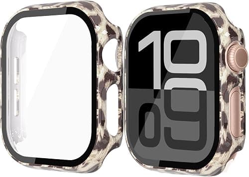 2-Pack Apple Watch Series 10 Series 11 Case 46mm - Hard PC Full-Frame Protective Cover, Scratch-Resistant Bumper and Shock-Absorbing Design for iWatch S10 S11, Black Leopard على Amazon.ae - متتبع الأسعار