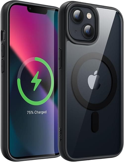 JETech Magnetic Case for iPhone 13 mini 5.4-Inch Compatible with MagSafe, Shockproof Phone Bumper Cover, Solid Color Matte TPU Frame, Anti-Scratch Clear Back (Black) on Amazon - Best Deal Finder