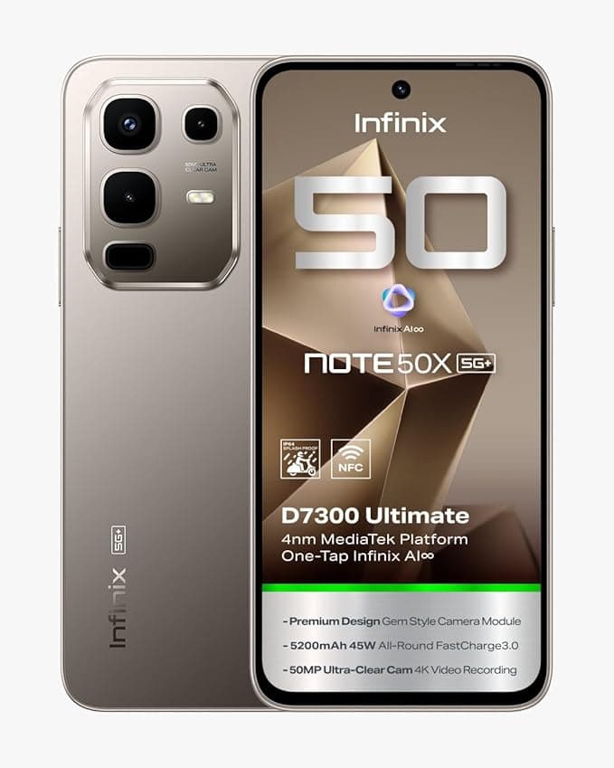 Infinix NOTE 50X 5G X6857 Smartphone | Powerful 16GB RAM (8+8 Extended) + 256GB Storage | Ultra Fast Octa-Core Processor | High-Resolution Display | Long-Lasting Battery | Titanium Grey on Amazon.ae - Price Tracker