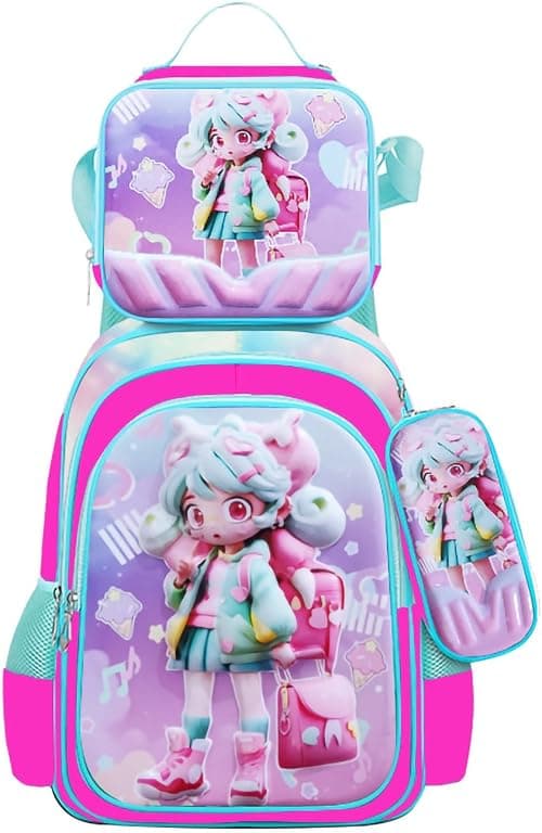 3PCS Kids Backpack for Boys Girls, 16 Inch Water Resistant Bookbag & Lunch Box & Pencil Case for Preschool Kindergarten Primary Junior Elementary School Teen Students (6-12 Age) on Amazon.ae - Price Tracker