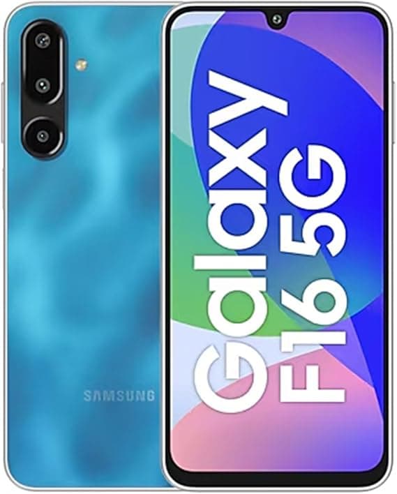 Samsung Galaxy F16 5G (Vibing Blue, 6GB RAM, 128GB Storage) | Dual SIM | MediaTek Dimensity 6300 | 50MP Triple Camera | 5000mAh Battery | sAMOLED FHD+ Display | 6 Years of Security Updates -India on Amazon.ae - Price Tracker
