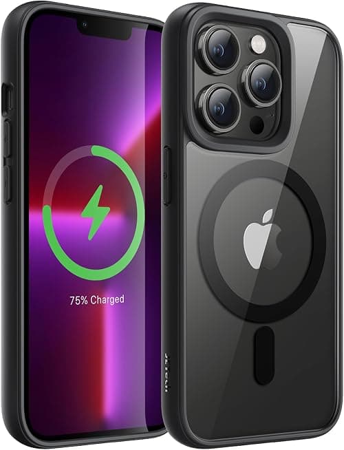 JETech Magnetic Case for iPhone 13 Pro 6.1-Inch Compatible with MagSafe, Shockproof Phone Bumper Cover, Solid Color Matte TPU Frame, Anti-Scratch Clear Back (Black) on Amazon - Best Deal Finder