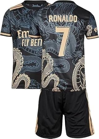 Madrid Ronaldo Dragon Children's Football Jersey, Special Design, Football, Limited Edition, Limited Edition, Comes with Shorts على Amazon.ae - متتبع الأسعار