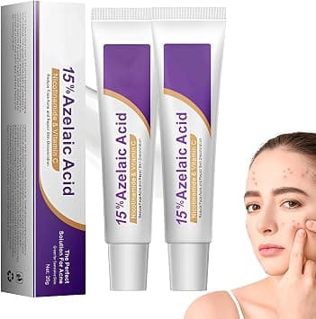 XPEX Pack of 2 acne cream, 15% azelaic acid cream, brightens acne spots, regulates the sebum production of the skin and cleans the skin thoroughly, 20 g (AA) on Amazon.ae - Price Tracker