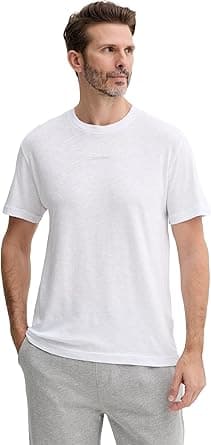 Calvin Klein White Crew Neck T-Shirt with Small Logo on Amazon.ae - Price Tracker
