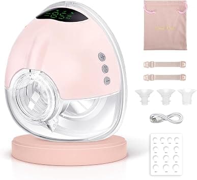Wearable Electric Pump, 4 Modes & 9 Levels, 350mmHg Strong Suction, LED Display, Memory Function, Painless, BPA Free, Wearable Pumps with 17/19/21/24MM Flanges (1Pack Pink) على Amazon.ae - متتبع الأسعار