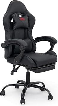 Multi Home Furniture Black Gaming Chair - Ergonomic Chair Racing Style Recliner Chair with Lumbar Support, Head Pillow & Footrest, 360° Swivel Chair, Computer Chair for Gaming, Home & Office Use on Amazon.ae - Price Tracker