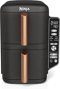 Ninja Double Stack XL Double Drawer Vertical Air Fryer with 4 Cooking Levels, 2 Drawers and 2 Racks, Space Saving Design, 9.5L Capacity, 6 Functions, 8 Servings, Tongs, on Amazon.ae - Price Tracker