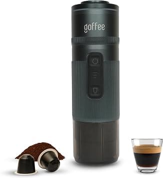 Portable Espresso Machine – Rechargeable 18-Bar Coffee Maker with Water Heating | Compatible with Nespresso Capsules & Ground Coffee | USB-C Fast Charging, Compact Chrome (Midnight Blue) على Amazon.ae - متتبع الأسعار