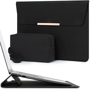 HYZUO 13 Inch Laptop Sleeve Case with Stand for MacBook Air 13 M5 A3449 M4 M3 M2 M1 2026-2018, 13" MacBook Neo 2026 A3404, MacBook Pro 13 M2 M1, 13" iPad Pro/Air, Surface Pro, Black(Smiley) on Amazon.ae - Price Tracker