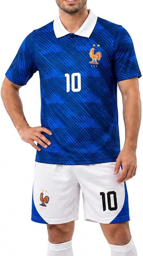 OVERS France Football Jersey Set for Kids, Youth & Men – Short Sleeve Soccer Shirt & Shorts, Breathable Sports Uniform for Match على Amazon.ae - متتبع الأسعار