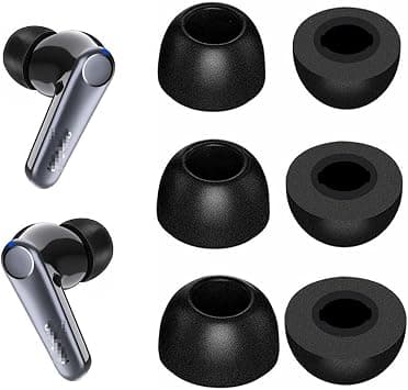 JNSA Memory Foam Ear Tips Noise Canceling Foam Ear Tip Compatible with EarFun Air Pro 3 / Air Pro 2 / EarFun Air, No Silicone Eartips Pain, Fit in Charging Case, 3 Pairs (S/M/L, Black) 214efb3 on Amazon.ae - Price Tracker