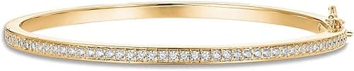 'PAVOI 14K Gold Plated Cubic Zirconia Bangle Classic Tennis Bracelet | 7.5'' Gold Bracelets for Women' on Amazon.ae - Price Tracker