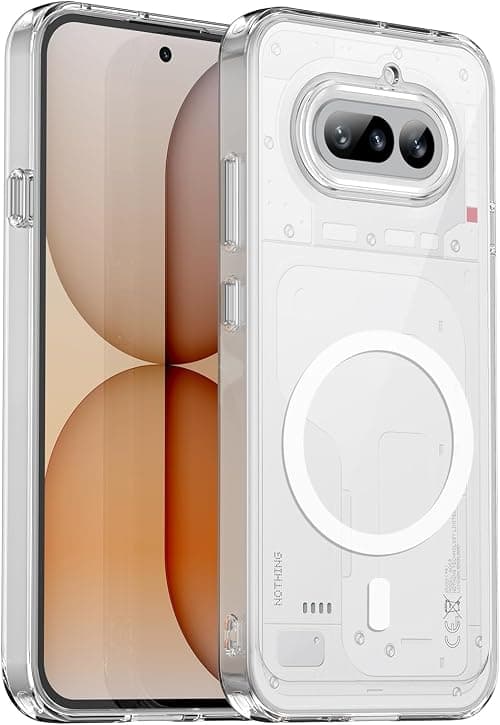 Magnetic Case for Nothing Phone 4A, Anti-Yellow Clear and Shockproof Military Grade Case, Hard PC Back Cover Anti-Scratch + TPU Bumper, Transparent on Amazon.ae - Price Tracker