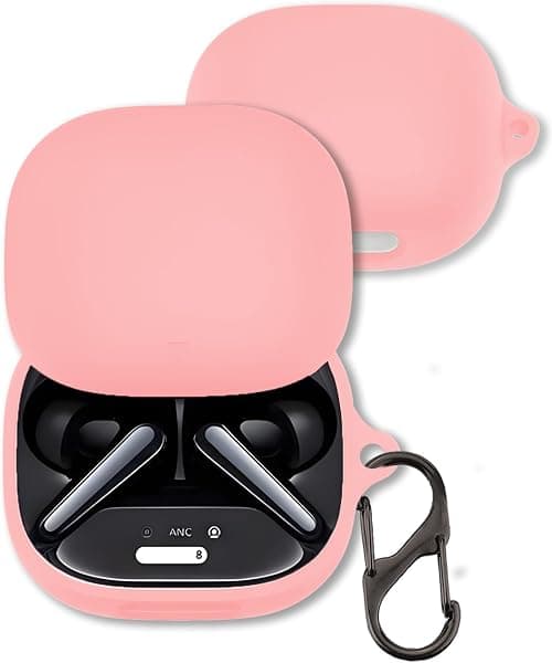 Case for Anker Soundcore Liberty 4 Pro Earbuds, FJIASTB Soft Silicone Protective Cover with Carabiner, Shockproof (Pink) on Amazon.ae - Price Tracker