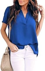 Allimy womens Casual Split V Neckline Blouses Soft - Amazon.ae Price Tracker