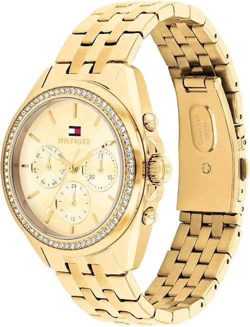 Tommy Hilfiger Analogue Multifunction Quartz Watch for Women with Gold Colored Stainless Steel Bracelet - 1782803 على أمازون - دليلك لأفضل العروض
