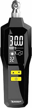 Michelin 12294 Programmable Digital Tire Pressure Gauge 5-99 PSI | Portable Air Pressure Monitor | Accurate Readings | Built-In Flashlight | Backlit LCD | Bleed Valve Adjustment | Easy-to-Use, Black - متتبع أسعار Amazon.sa