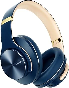 DOQAUS Bluetooth Headphones Over Ear, 90 Hrs Playtime, Wireless Headphones with 3 EQ Modes, Foldable Hi-Fi Stereo Bass Headphones, Soft Over Ear Headphones, Wired Mode, Built-in Mic for Phone/PC(Blue on Amazon.ae - Price Tracker